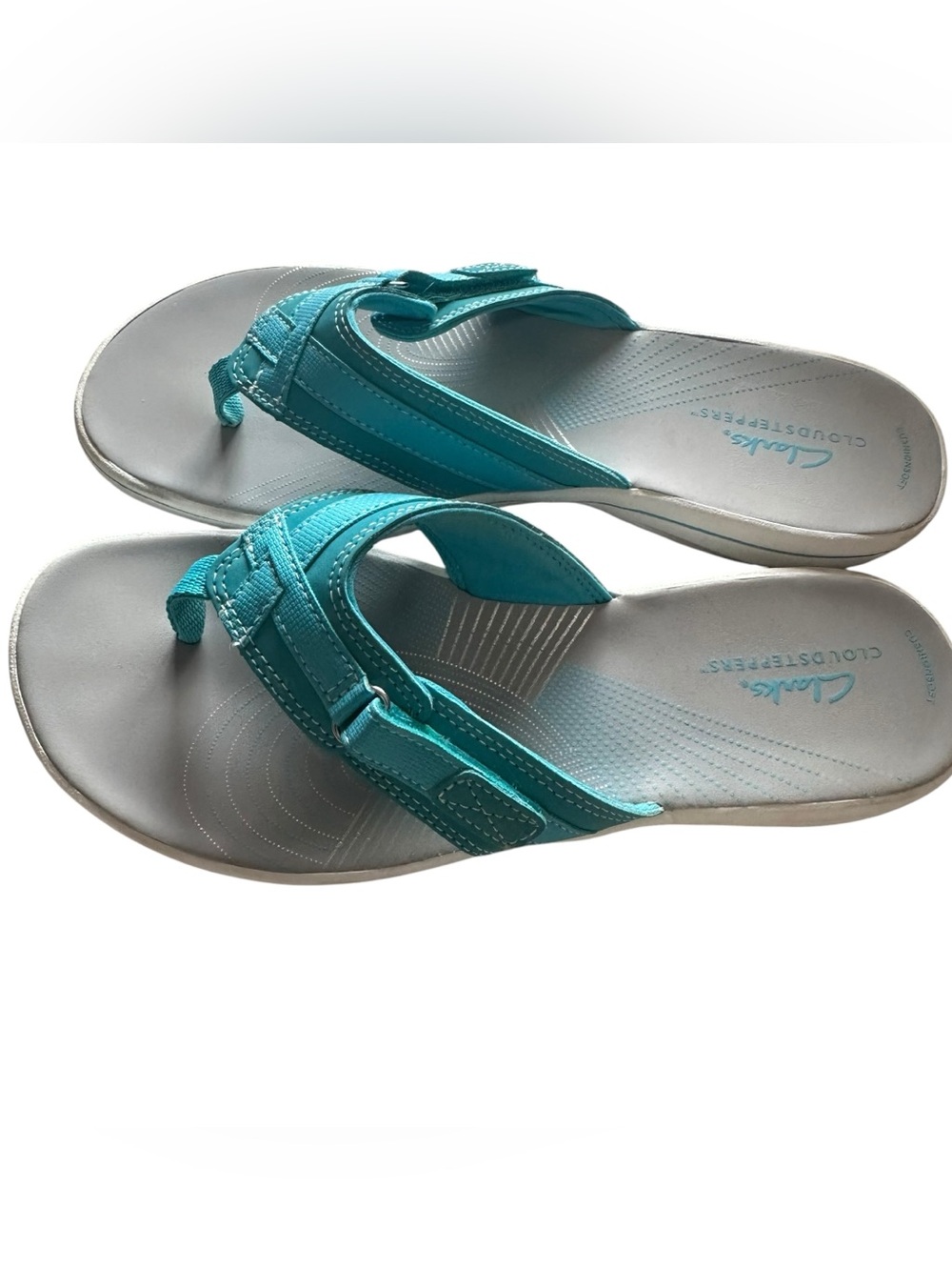 Clarks® Breeze Sea Cloudstepper Women's Flip Flop Sandals Color: Aqua Size: 9